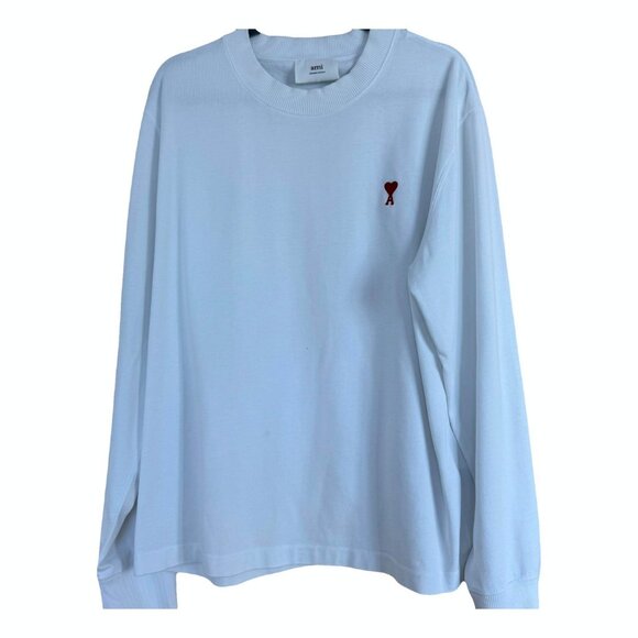 $795 Authentic AMI Alexandre Mattiussi Men's White Crewneck Sweaters Sz.2XL